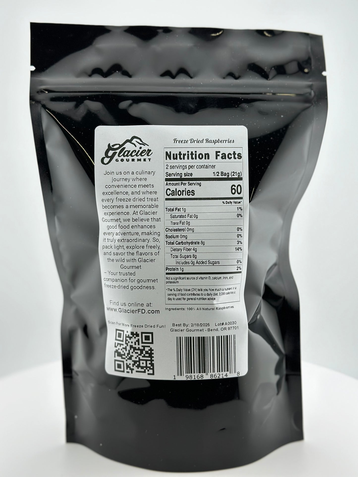 Freeze Dried Raspberries - 1oz Bag