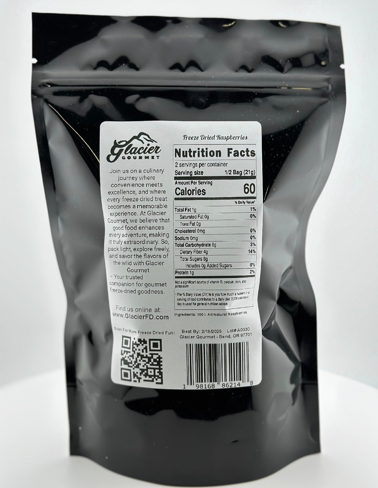 Freeze Dried Raspberries - 1oz Bag